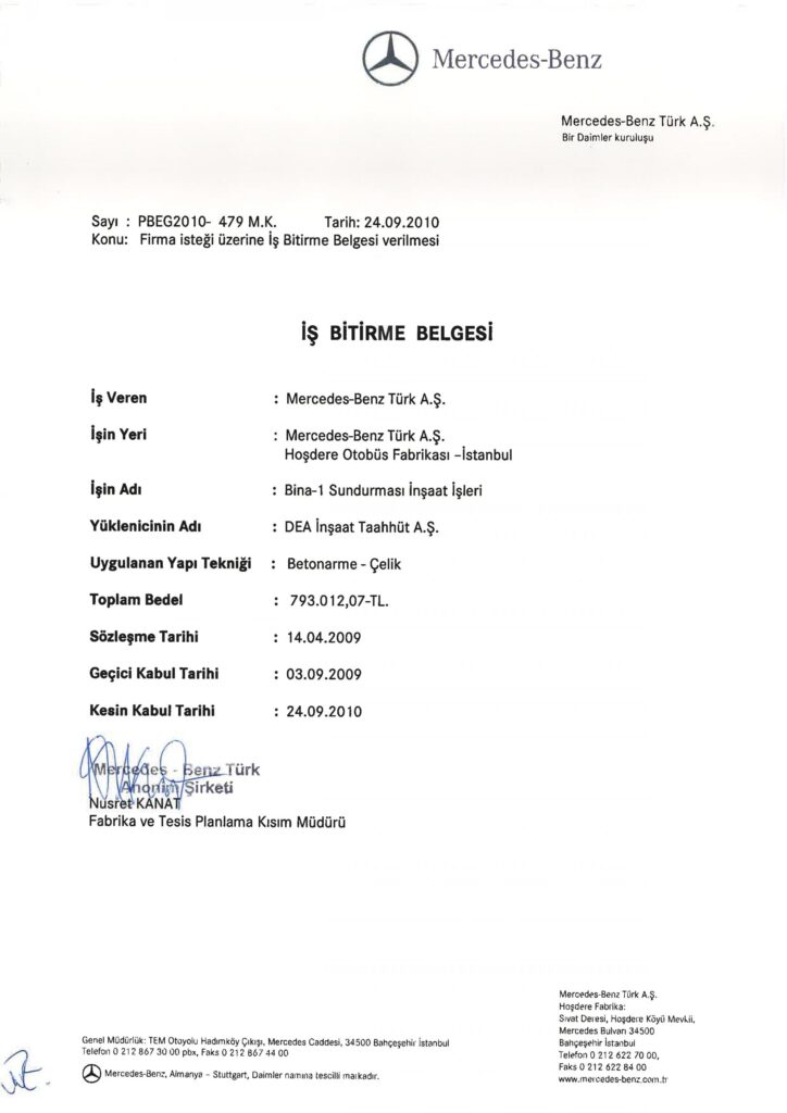 İş Bitirme Belgeleri